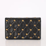 Chanel Button Studded Clutch with Chain Black Lambskin 1994 24K GP