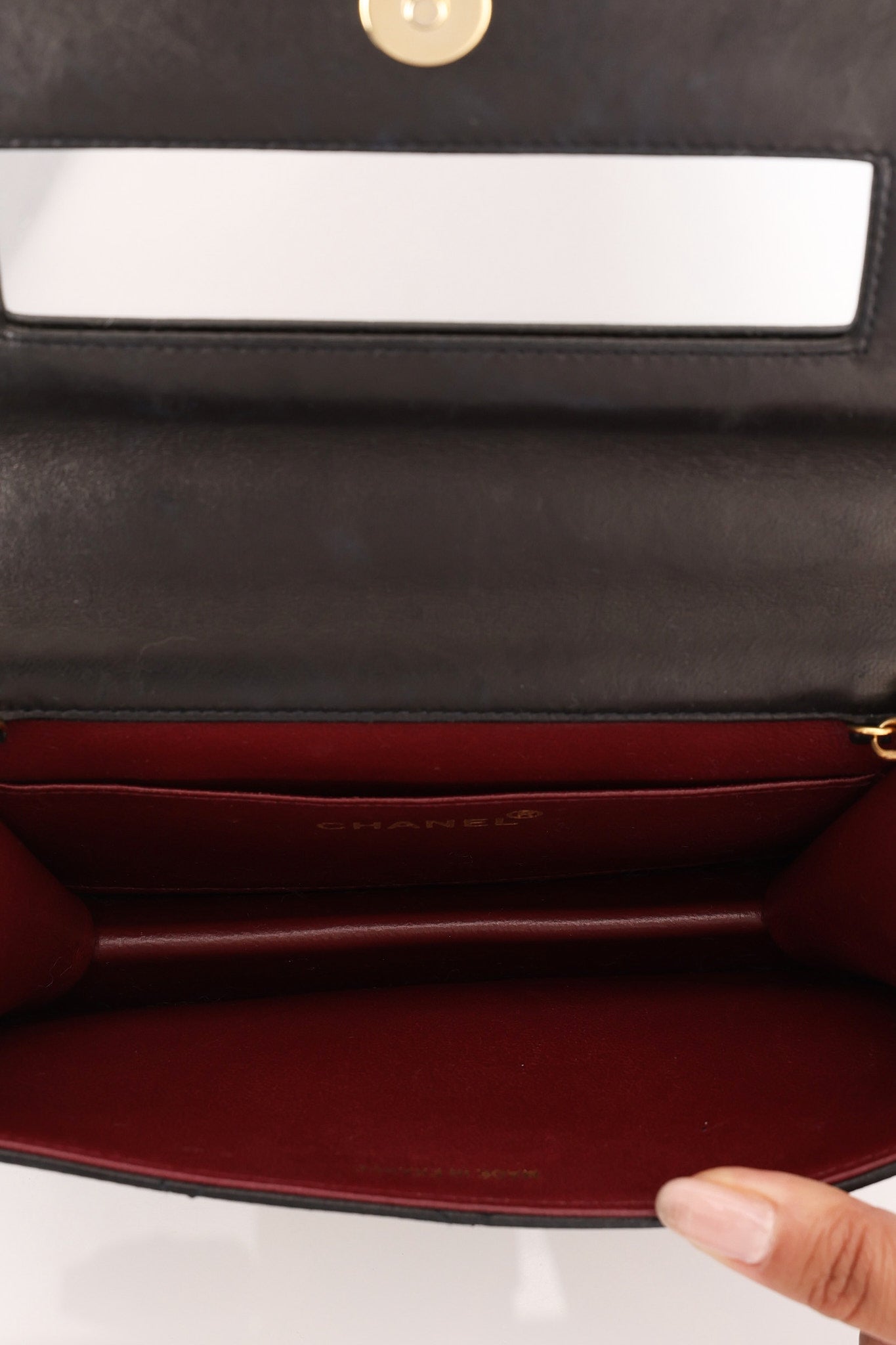 Chanel Gold Studded Clutch with Chain Black Lambskin GHW
