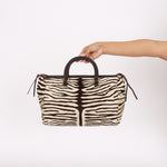 Prada Zebra Print Ponyhair Top Handle Tote