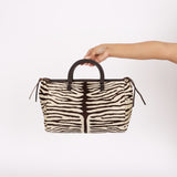 Prada Zebra Print Ponyhair Top Handle Tote