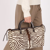 Prada Zebra Print Ponyhair Top Handle Tote