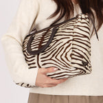 Prada Zebra Print Ponyhair Top Handle Tote