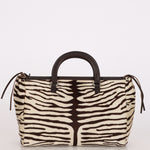 Prada Zebra Print Ponyhair Top Handle Tote
