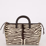 Prada Zebra Print Ponyhair Top Handle Tote