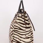Prada Zebra Print Ponyhair Top Handle Tote