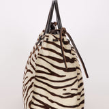 Prada Zebra Print Ponyhair Top Handle Tote