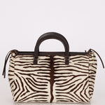 Prada Zebra Print Ponyhair Top Handle Tote