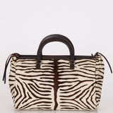 Prada Zebra Print Ponyhair Top Handle Tote