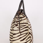 Prada Zebra Print Ponyhair Top Handle Tote