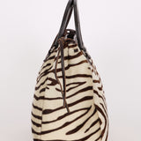 Prada Zebra Print Ponyhair Top Handle Tote