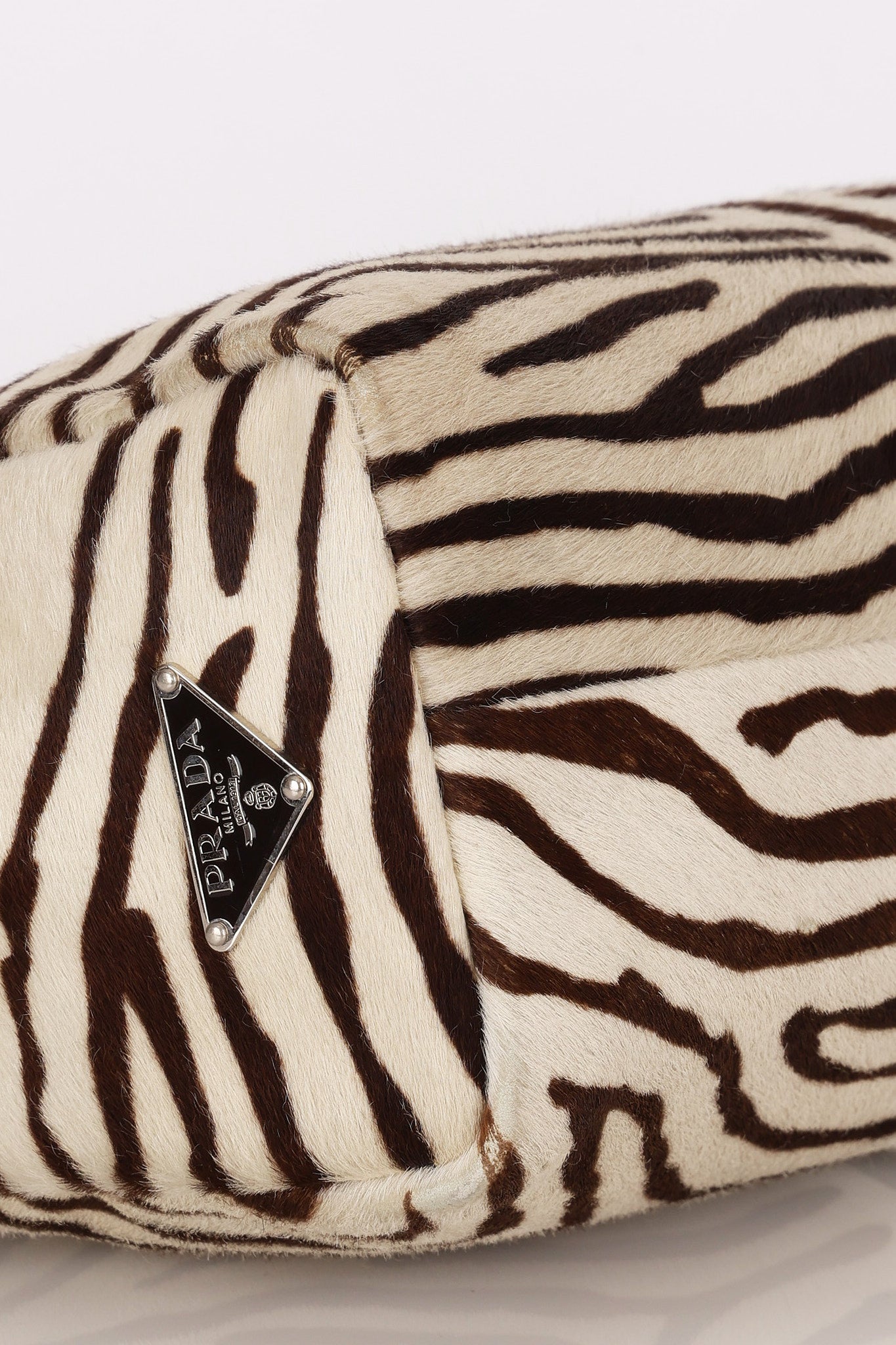 Prada Zebra Print Ponyhair Top Handle Tote