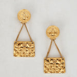 Chanel Gold Flap Clip-On Earrings