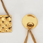 Chanel Gold Flap Clip-On Earrings