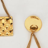 Chanel Gold Flap Clip-On Earrings