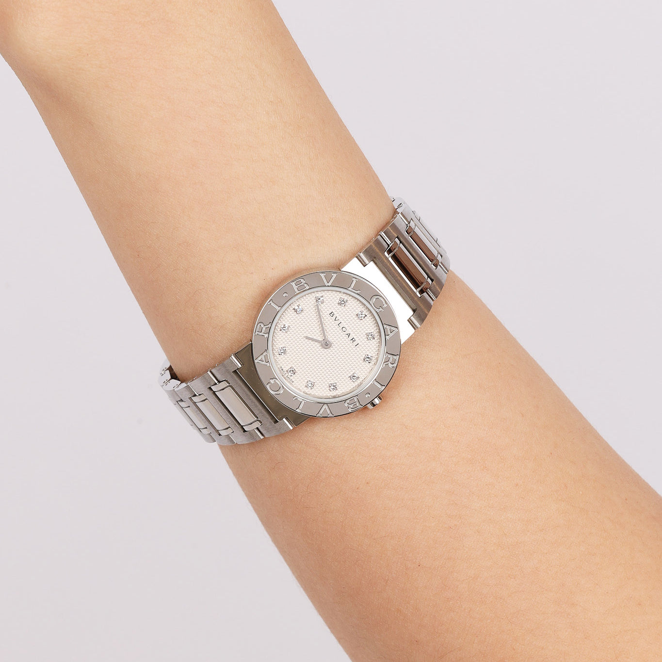 Bvlgari Stainless Steel Diamond Watch