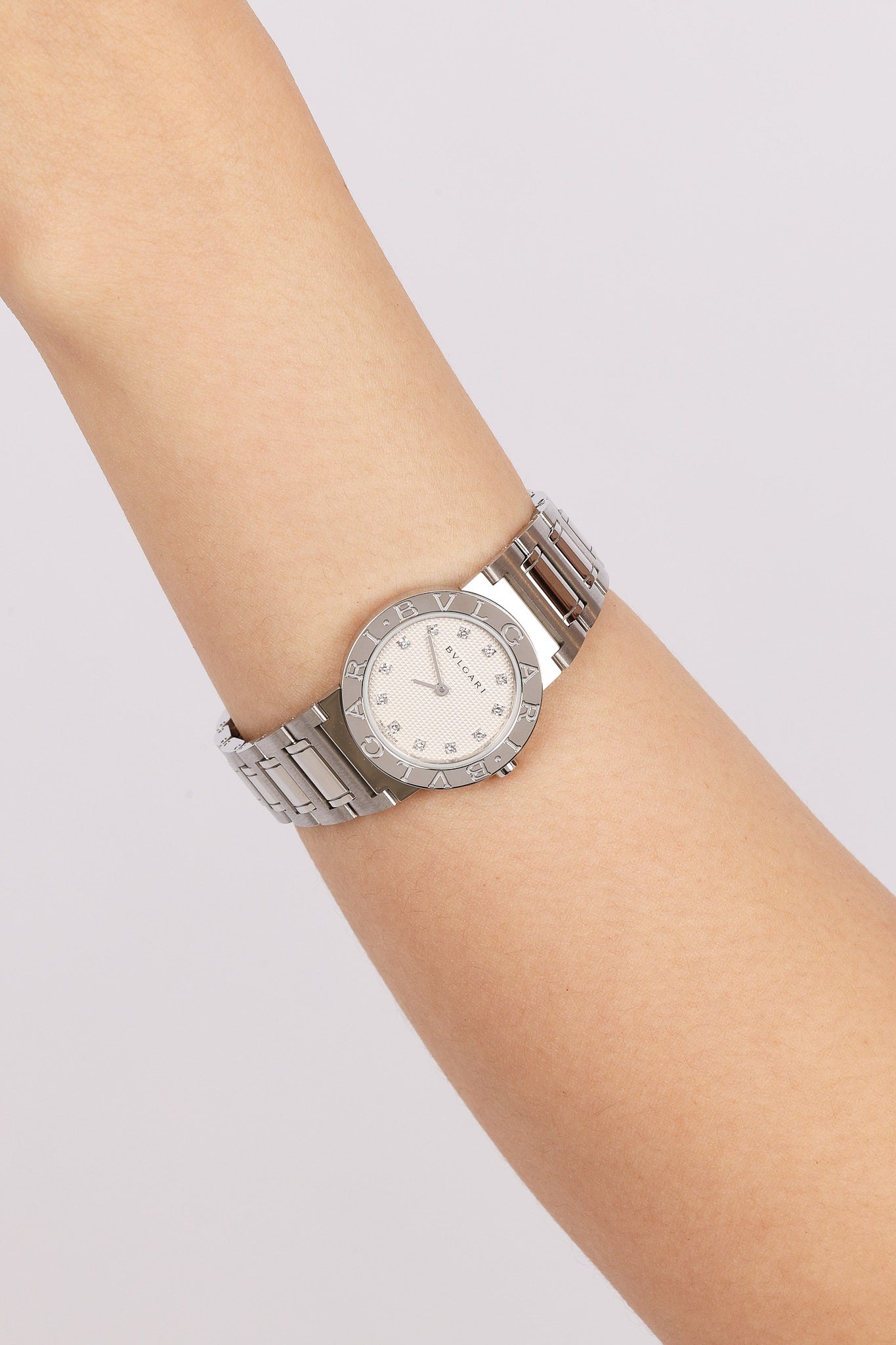 Bvlgari Stainless Steel Diamond Watch