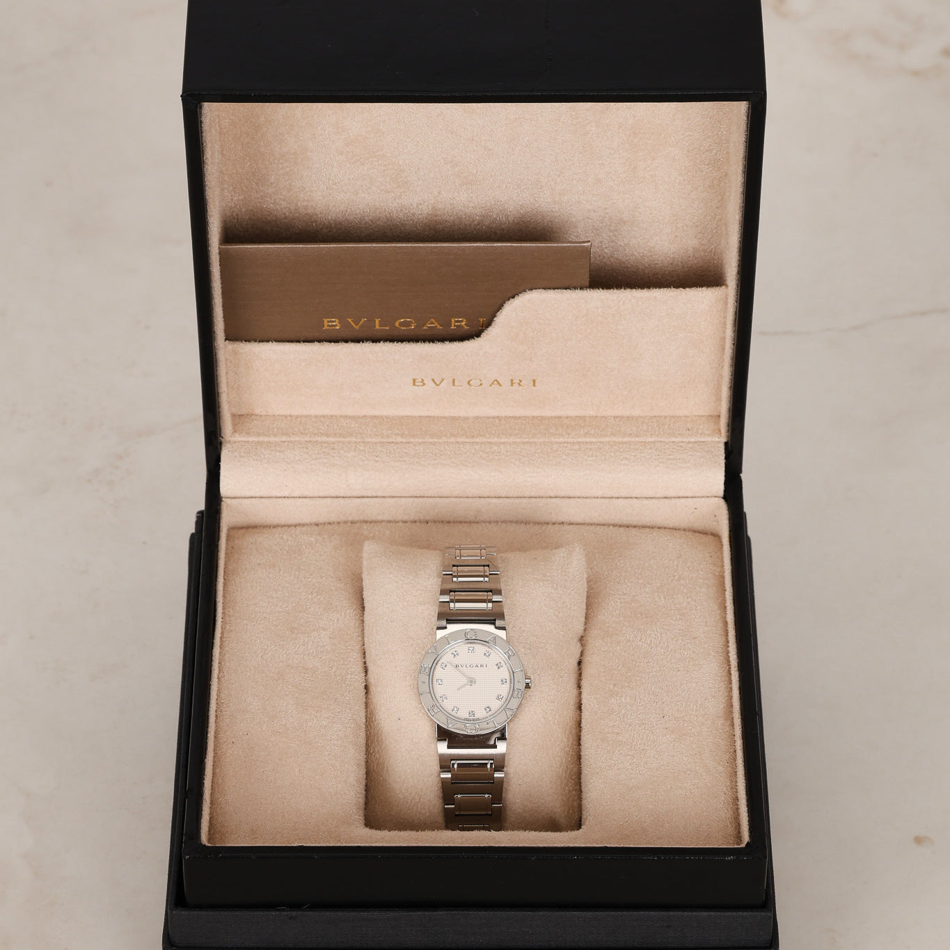 Bvlgari Stainless Steel Diamond Watch