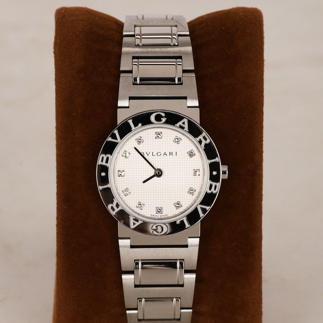 Bvlgari Stainless Steel Diamond Watch