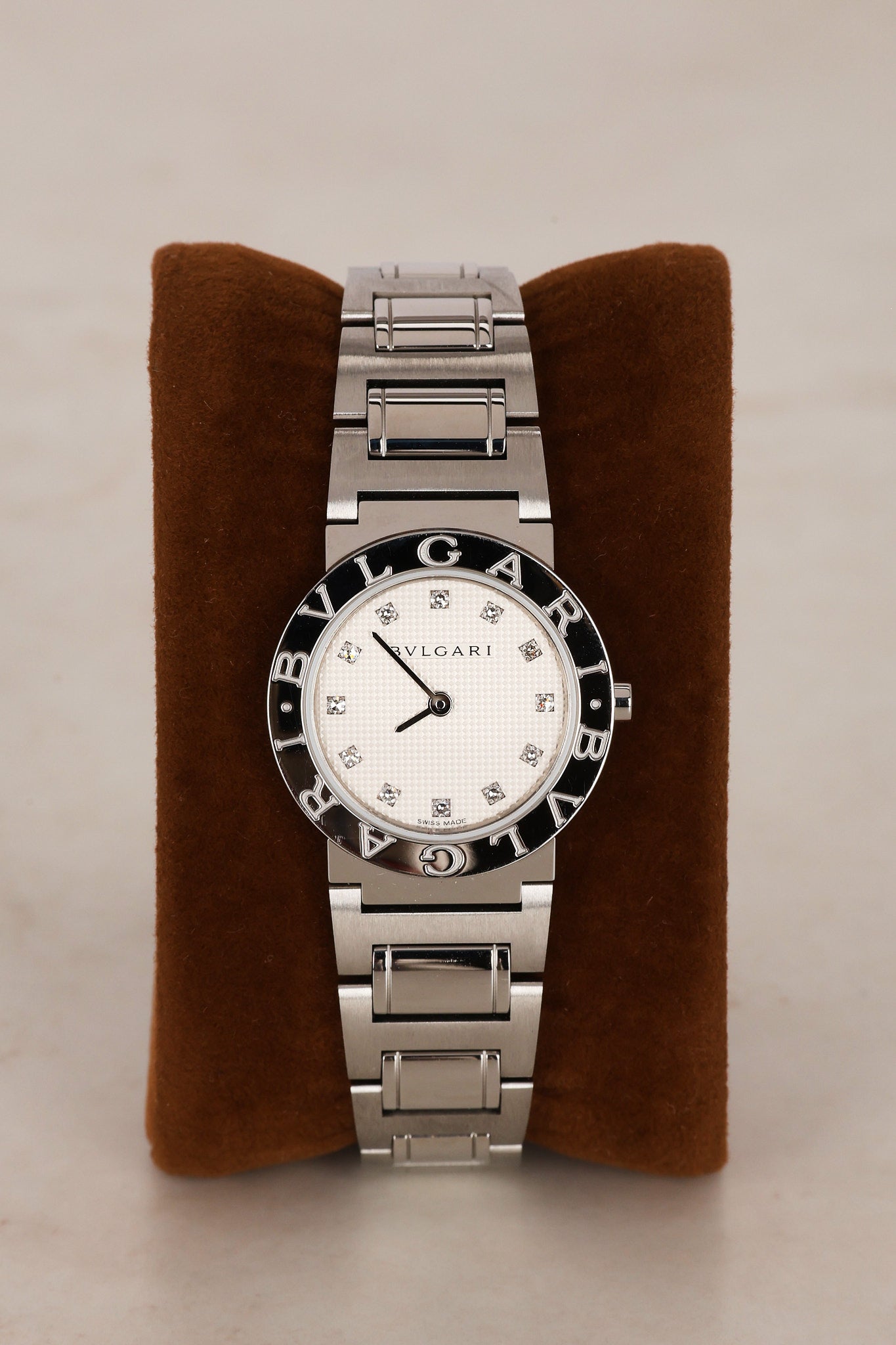 Bvlgari Stainless Steel Diamond Watch