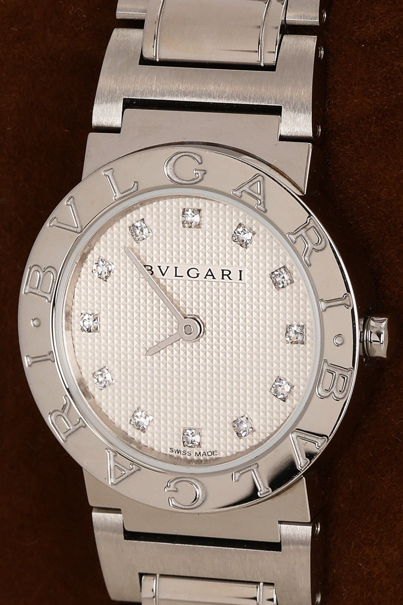 Bvlgari Stainless Steel Diamond Watch