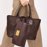 Bottega Veneta Medium Intrecciato Cabas Tote Brown