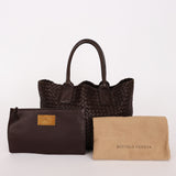 Bottega Veneta Medium Intrecciato Cabas Tote Brown