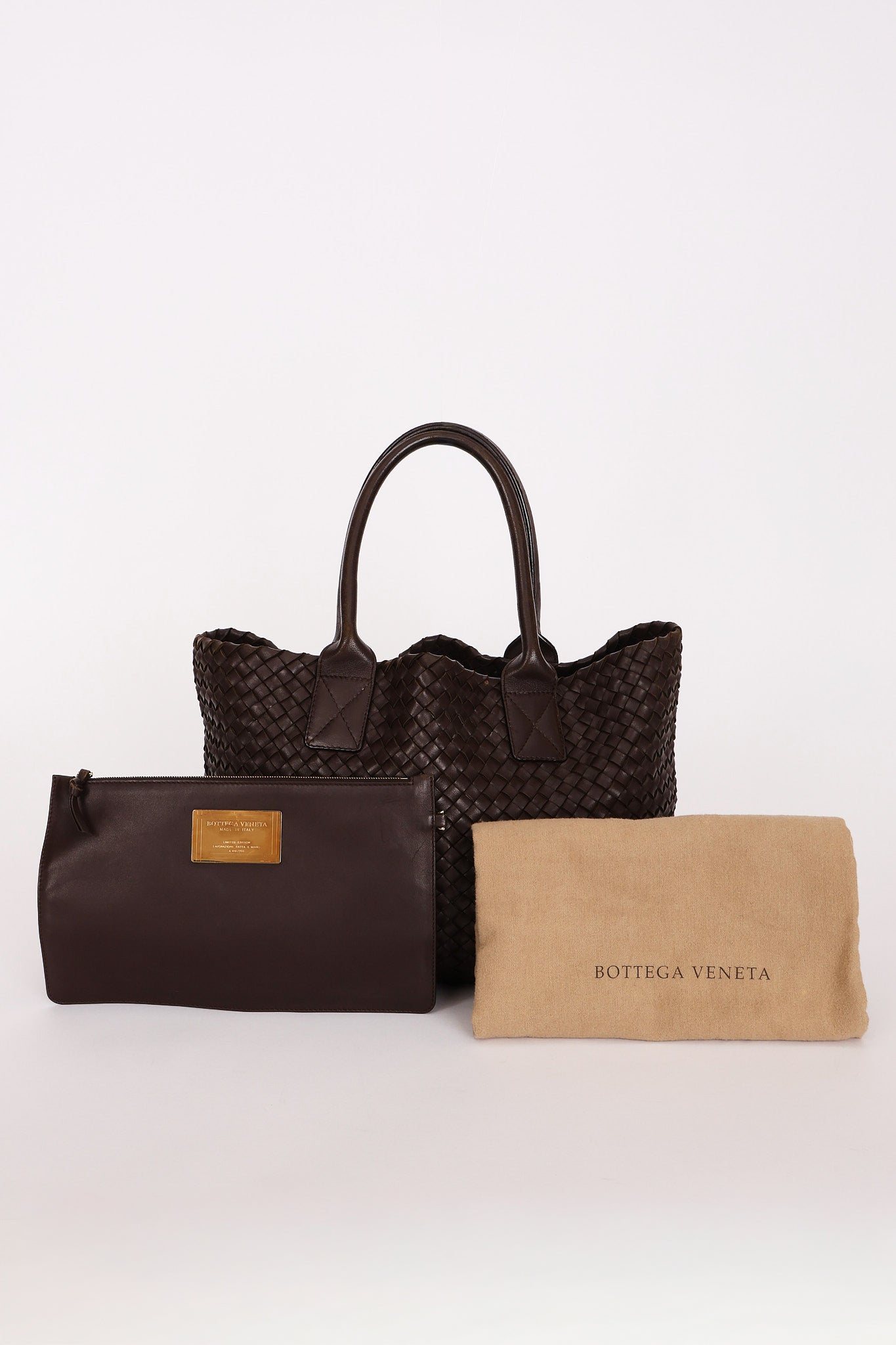 Bottega Veneta Medium Intrecciato Cabas Tote Brown