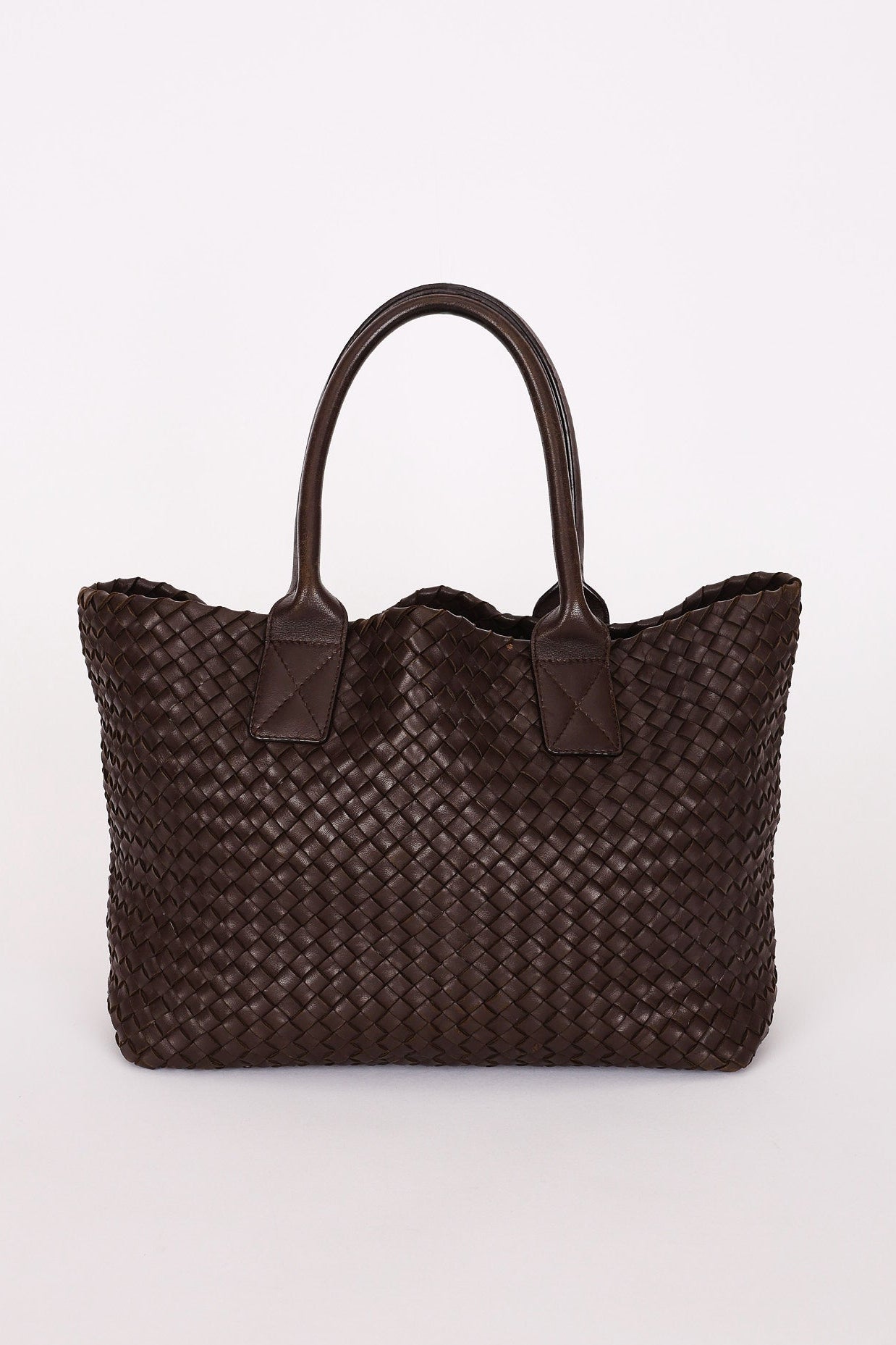 Bottega Veneta Medium Intrecciato Cabas Tote Brown