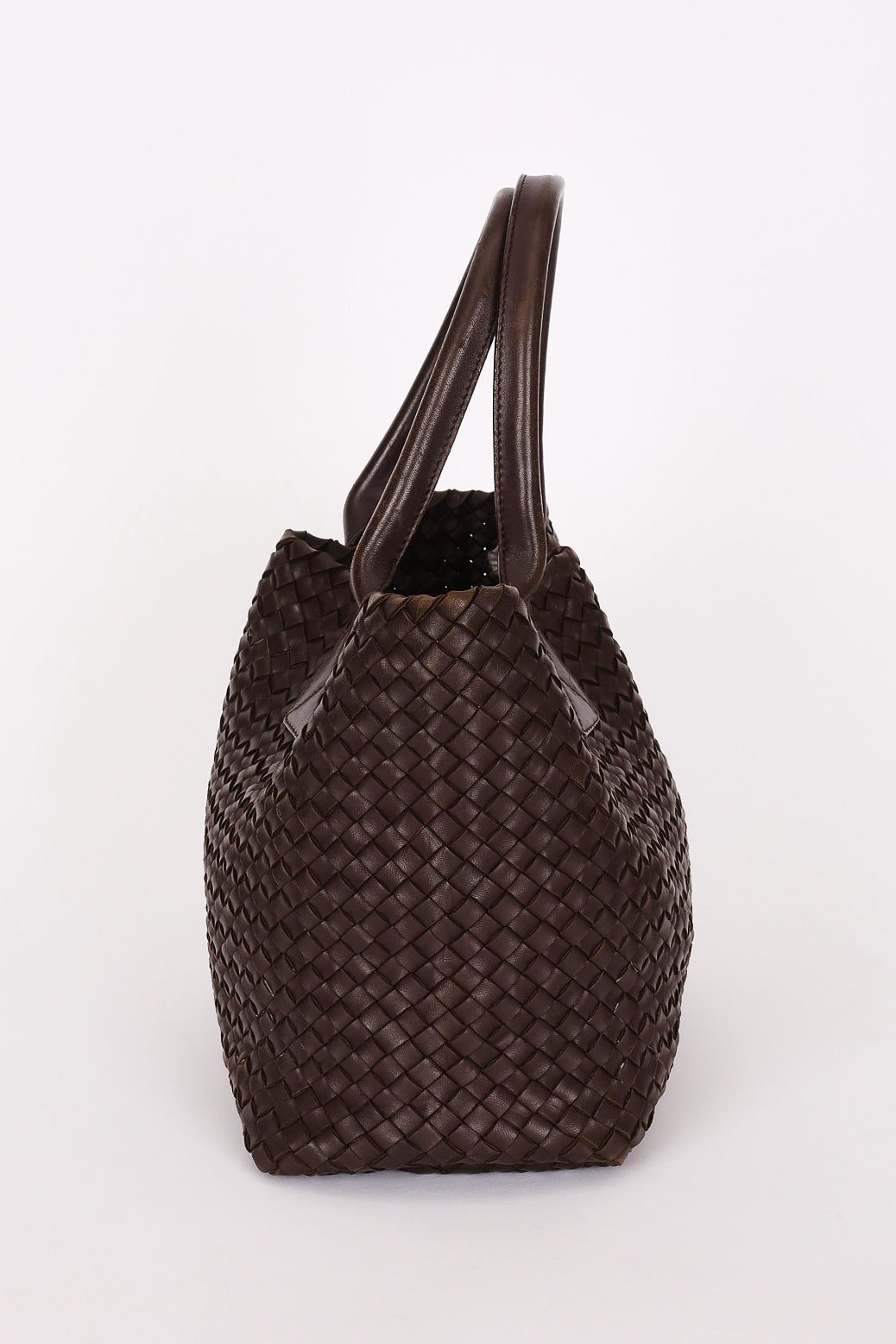 Bottega Veneta Medium Intrecciato Cabas Tote Brown