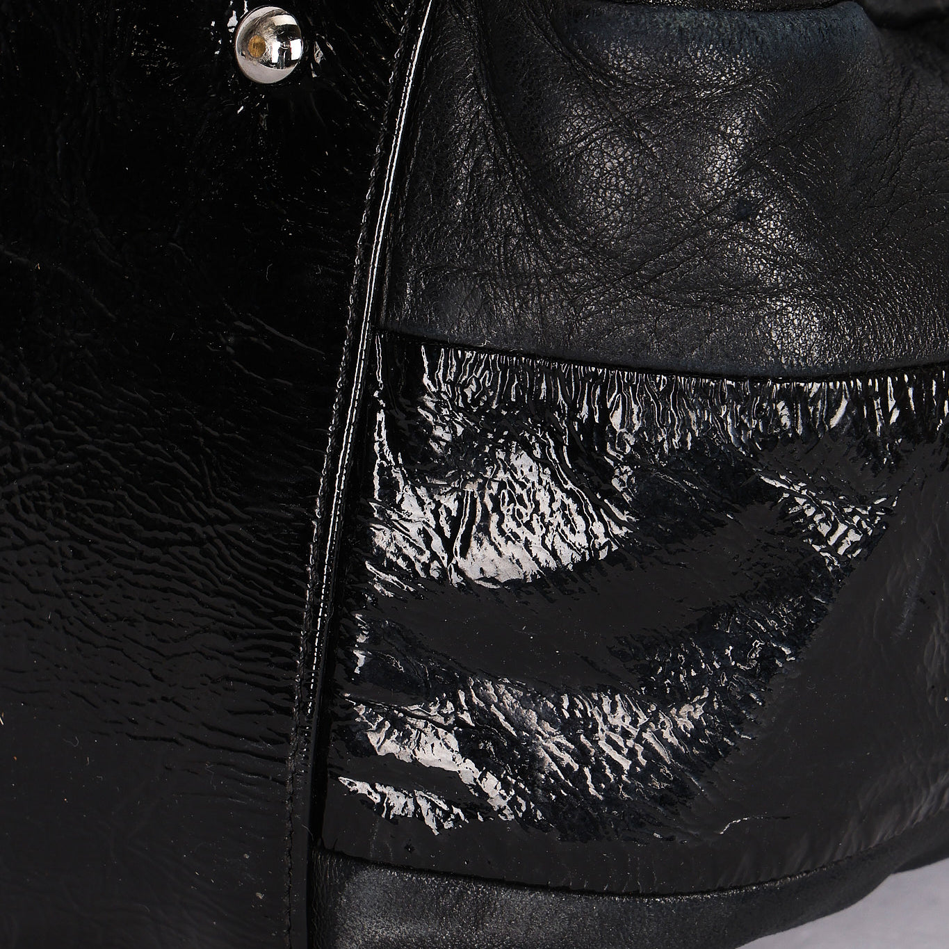 Chanel Brooklyn Accordion Flap Black Lambskin and Patent 2007 SHW
