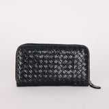 Bottega Veneta (Snakeskin) Intrecciato Long Wallet Navy