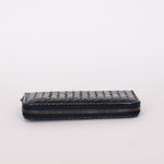 Bottega Veneta (Snakeskin) Intrecciato Long Wallet Navy