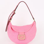 Fendi Small Crochet Grace Croissant Hobo Pink