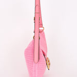 Fendi Small Crochet Grace Croissant Hobo Pink