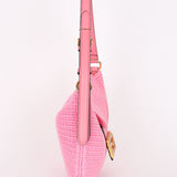 Fendi Small Crochet Grace Croissant Hobo Pink