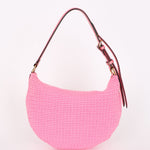 Fendi Small Crochet Grace Croissant Hobo Pink