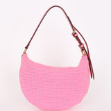 Fendi Small Crochet Grace Croissant Hobo Pink