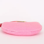 Fendi Small Crochet Grace Croissant Hobo Pink