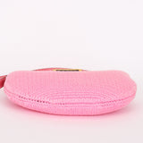 Fendi Small Crochet Grace Croissant Hobo Pink