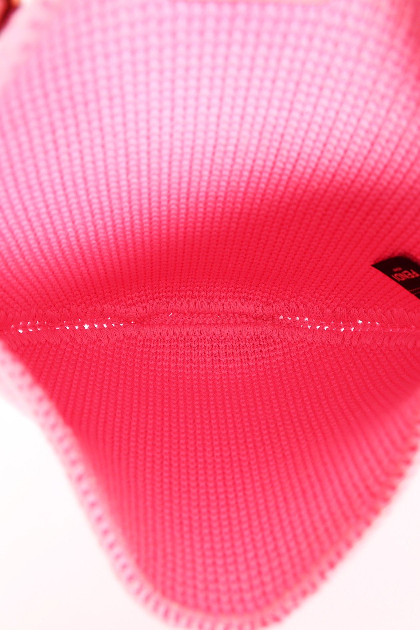 Fendi Small Crochet Grace Croissant Hobo Pink