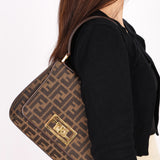 Fendi Turnlock Zucca Square Shoulder Bag
