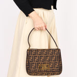 Fendi Turnlock Zucca Square Shoulder Bag