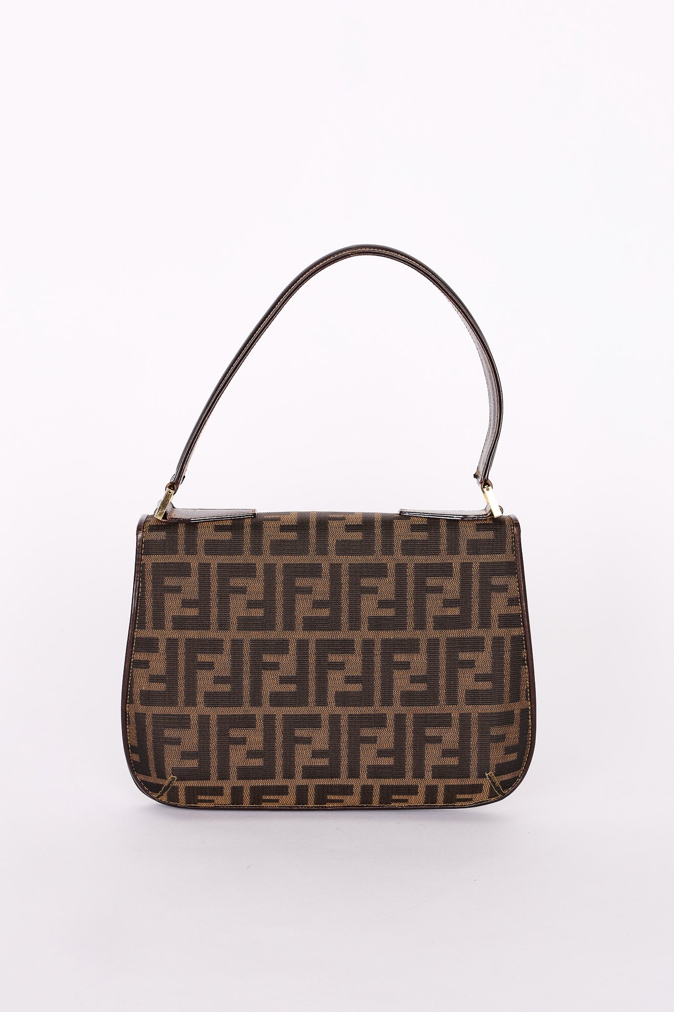 Fendi Turnlock Zucca Square Shoulder Bag