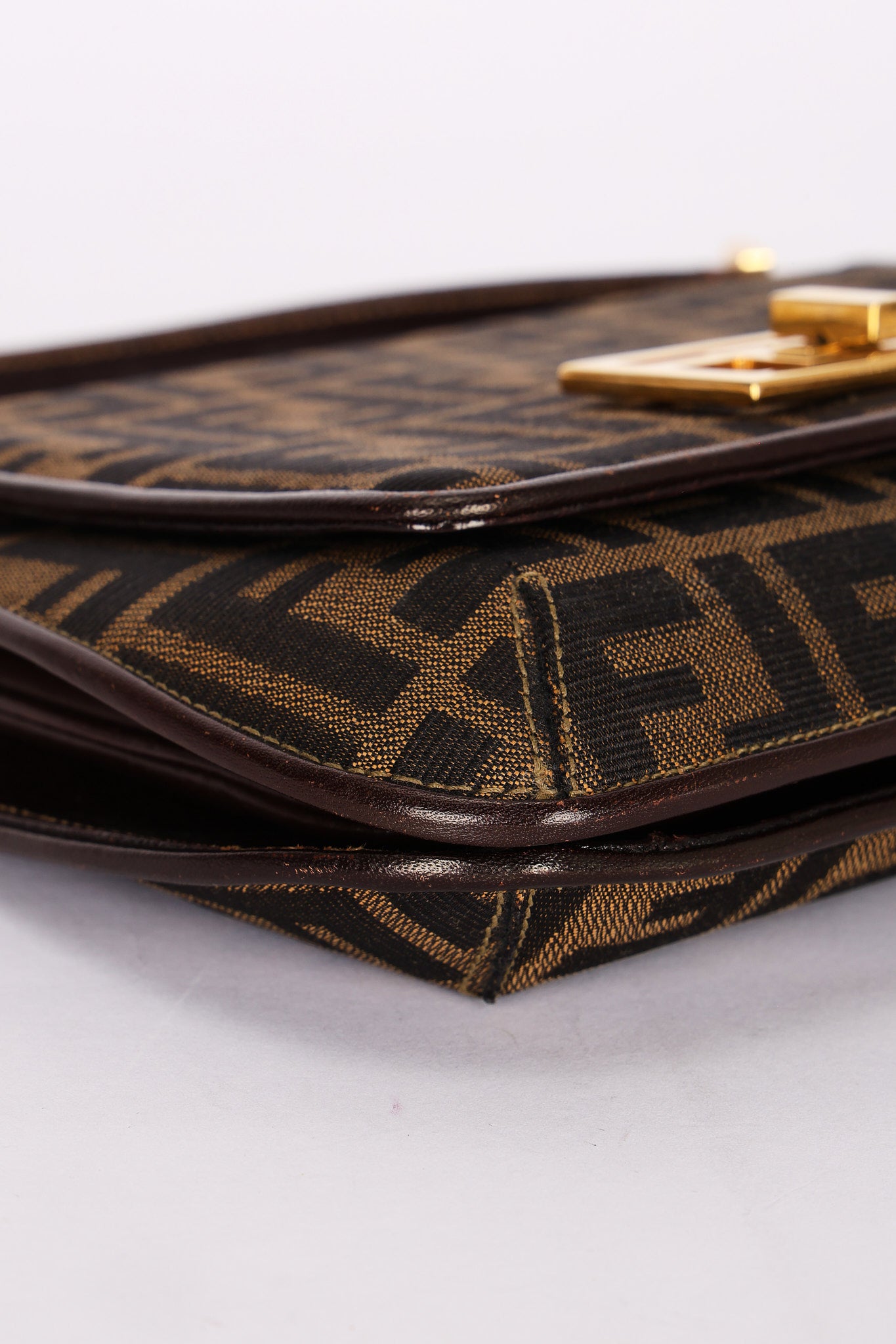 Fendi Turnlock Zucca Square Shoulder Bag