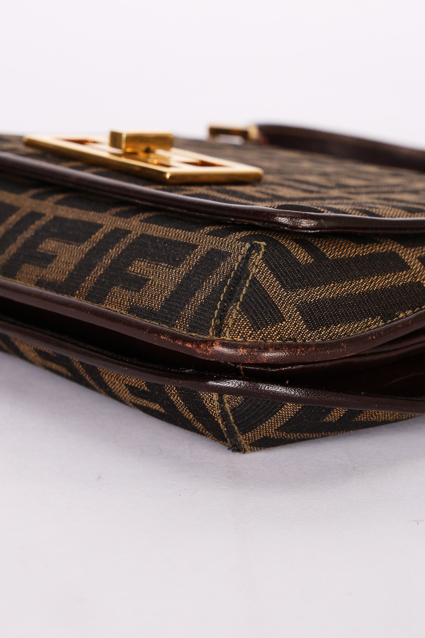 Fendi Turnlock Zucca Square Shoulder Bag