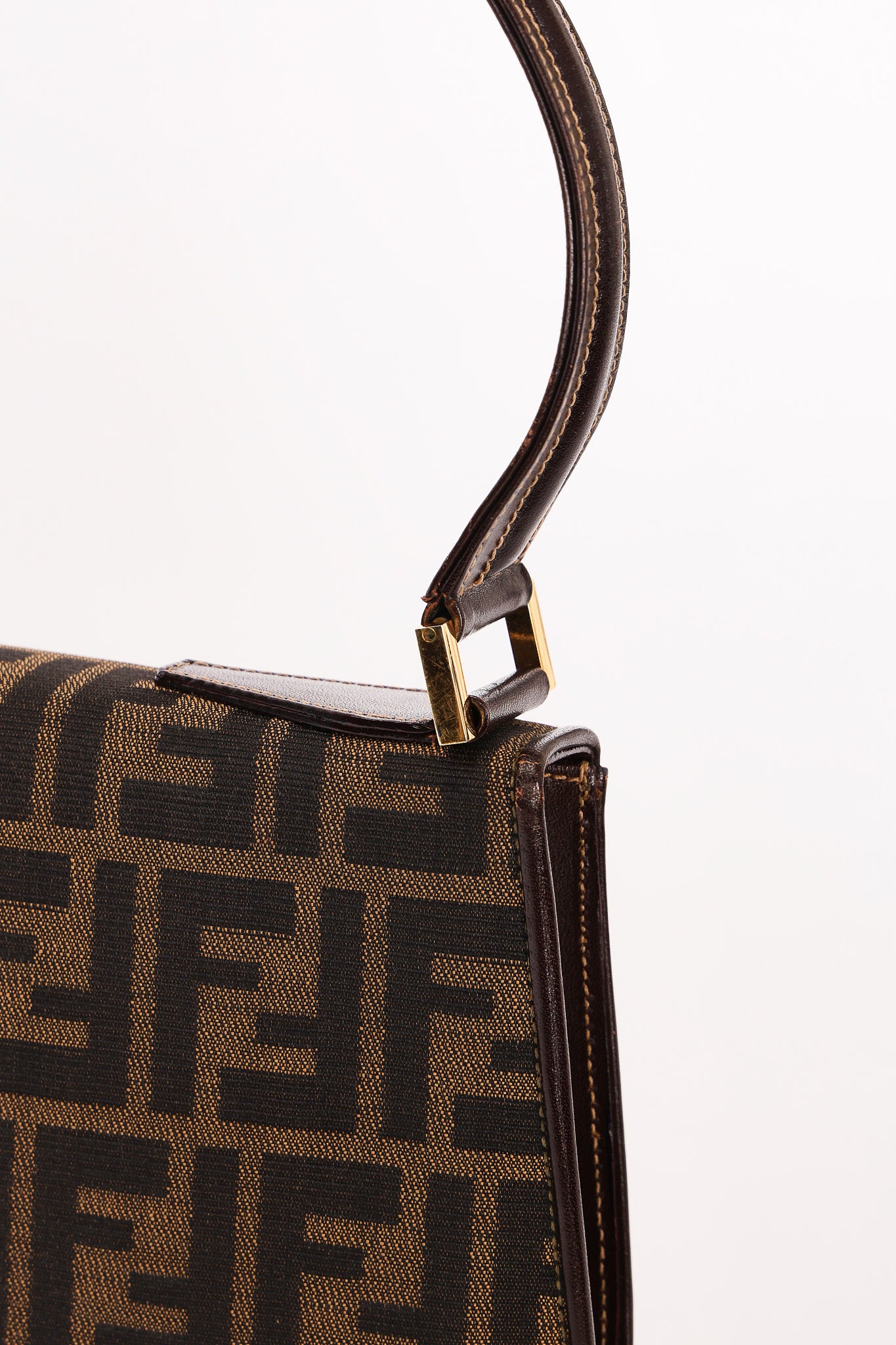 Fendi Turnlock Zucca Square Shoulder Bag