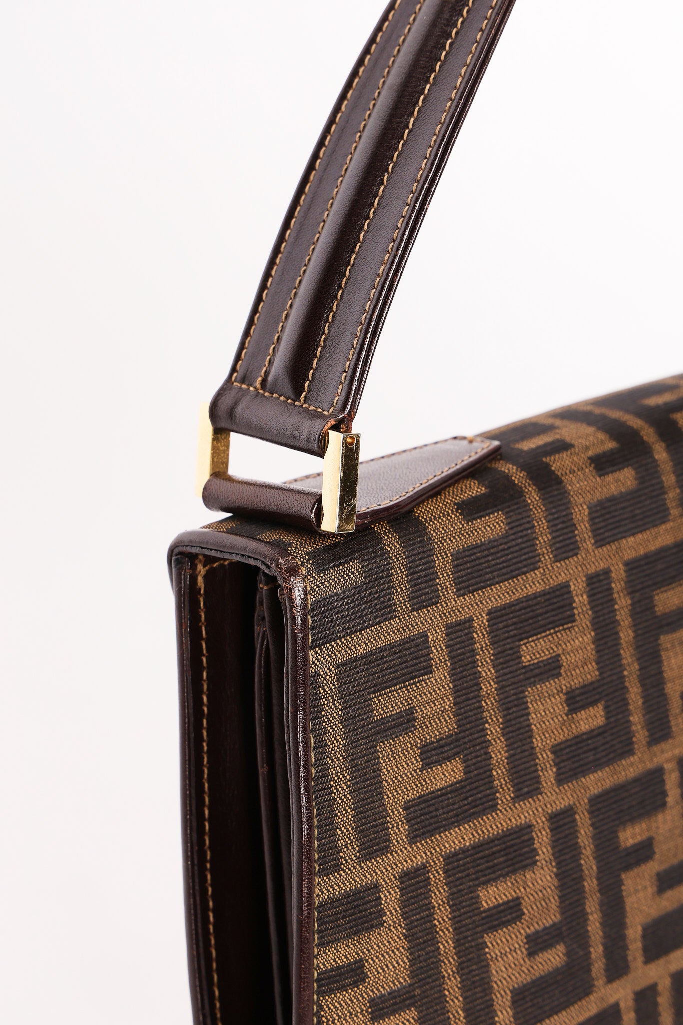 Fendi Turnlock Zucca Square Shoulder Bag