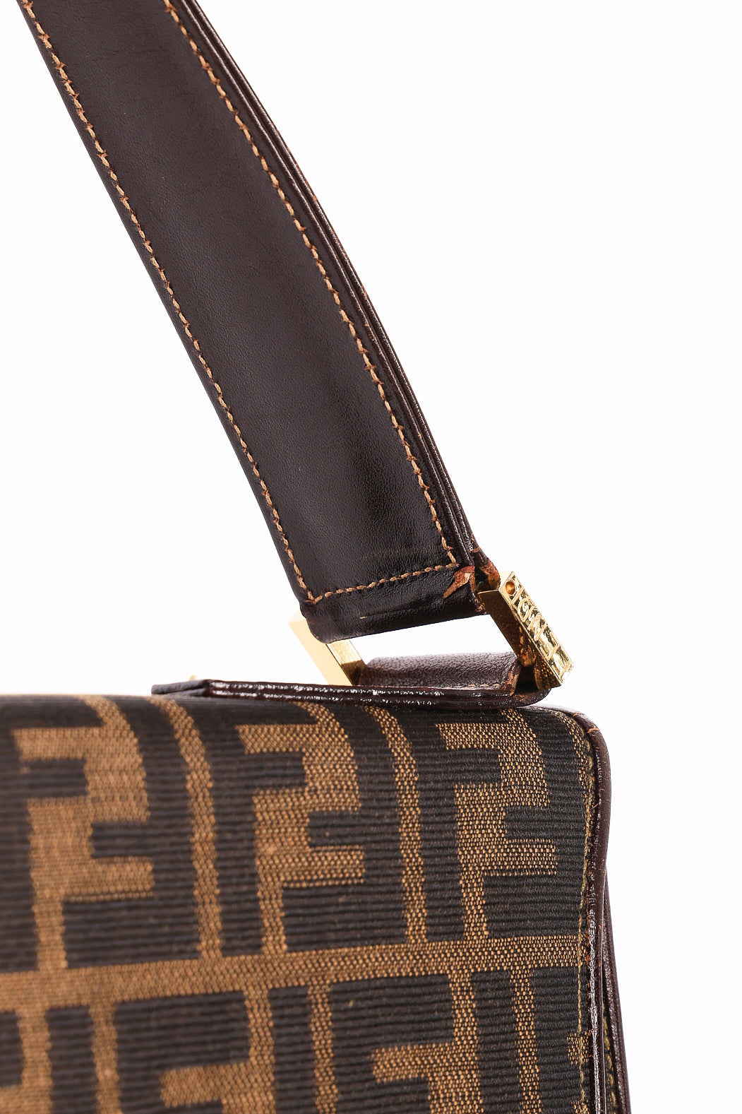 Fendi Turnlock Zucca Square Shoulder Bag