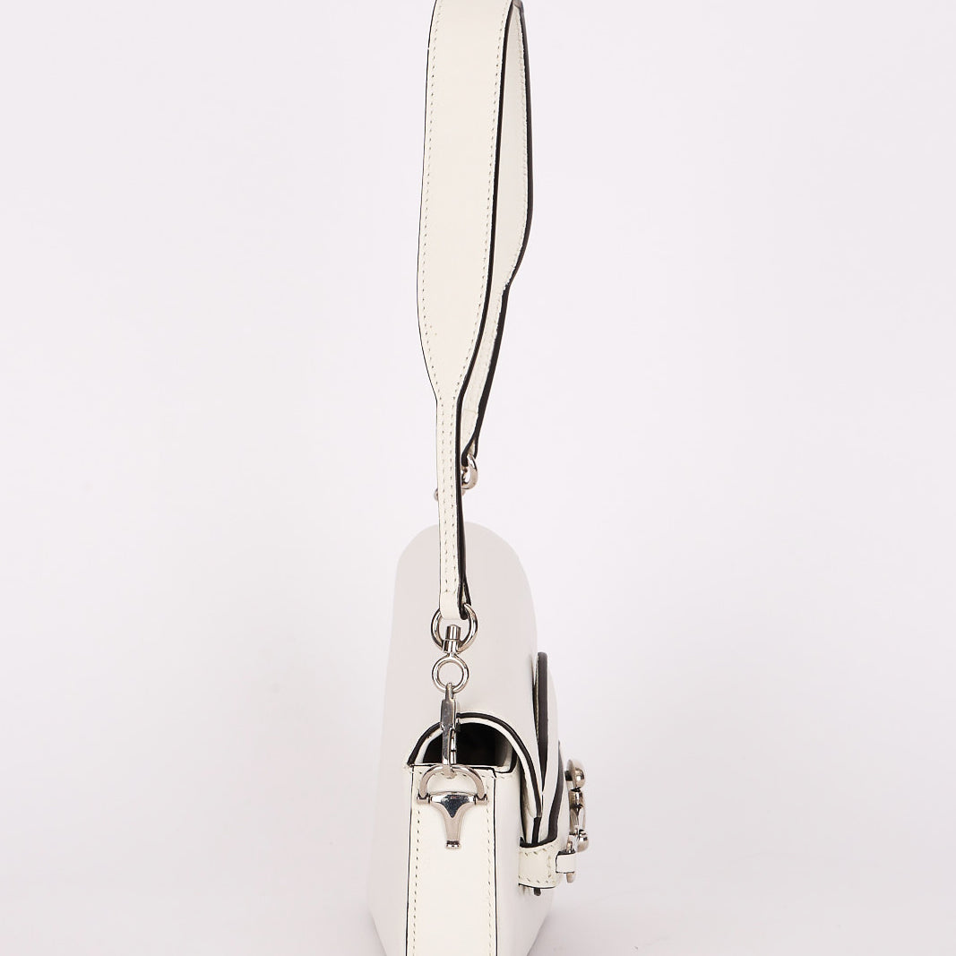 Gucci x Billie Eilish Mini Horsebit 1955 Shoulder Bag White Demetra Leather