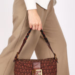 Fendi Zucchino Double Flap Baguette with Braided Strap RGHW